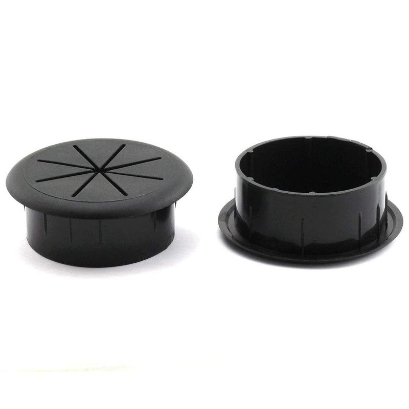 [Australia - AusPower] - HJGarden 2PCS 2Inch (50mm) Desk Cord Grommets Wire Cable Hole Cover for Office PC Desk Cable Cord Cover Black 