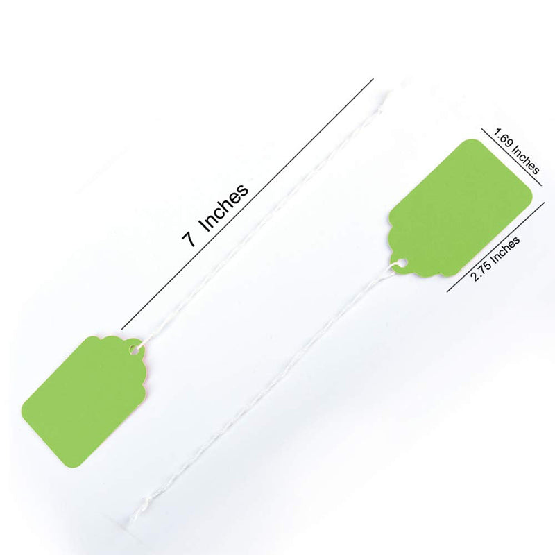 [Australia - AusPower] - Brothersbox Green Price Tags 240pcs, Matte Tags with Strings Attached Marking Merchandise Hang Tags Labels for Christmas Gifts Jewelry Clothing Garage Yard Rummage Sale Supplies 1.69 x 2.75 inch 