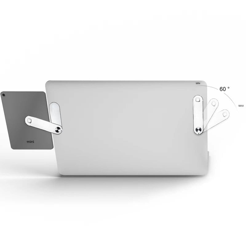 [Australia - AusPower] - TOTiyea Adjustable Laptop Phone Holder, Laptop Phone Mount Magnetic, Laptop Extender Magnetic Phone Bracket Compatible with 4-8 Inches Smartphone,Silver 