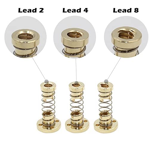 [Australia - AusPower] - KongV T8 Anti Backlash Spring Loaded Nut Pitch 2mm Lead 2mm Elimination Gap Nut for 8mm Acme Threaded Rod Lead Screws DIY CNC 3D Printer Parts（2-Pack） 