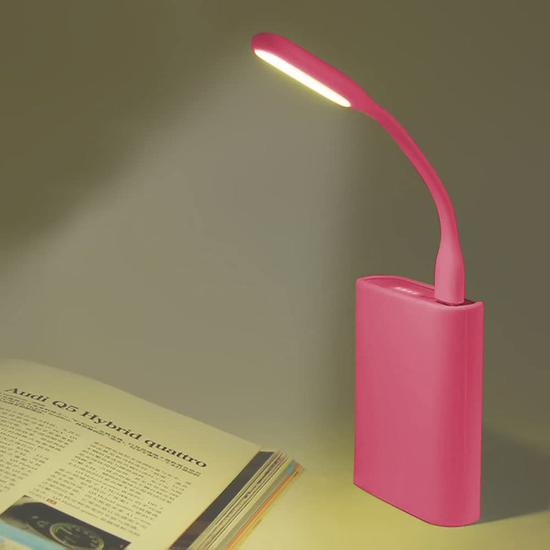 [Australia - AusPower] - Soseelnee Mini Flexible Light, Portable USB Led Reading Night Lamp for PC Laptop Computer Notebook Power Bank - 2 Pack (Pink) Pink 