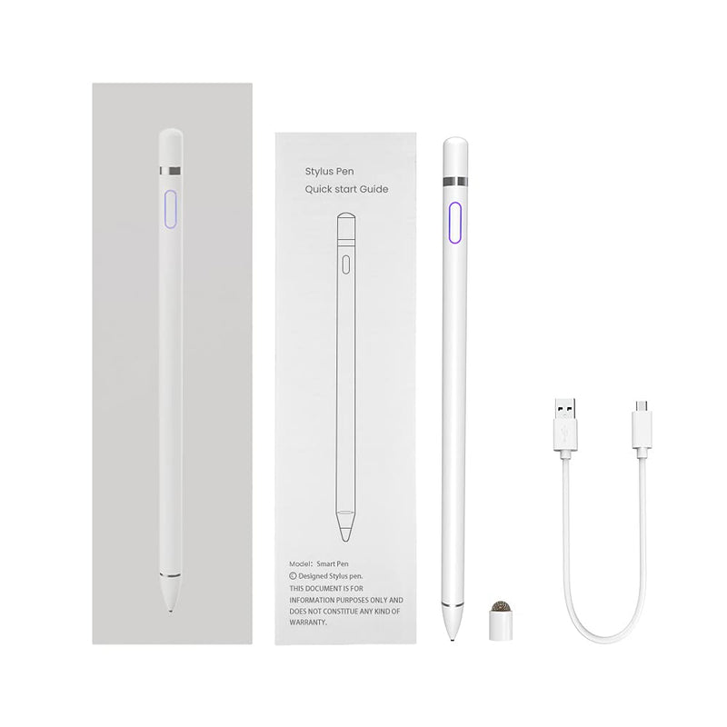 [Australia - AusPower] - Stylus Pens for Touch Screens, Fine Point Stylist Pen Pencil Compatible with iPhone iPad Pro Air Mini and Other Tablets White 