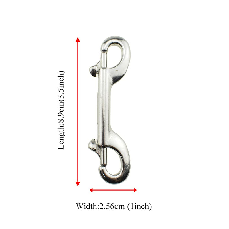 [Australia - AusPower] - Hahiyo Double Ended Bolt Snap Hooks 3.5inch Length Swivel Clasp Buckle Trigger Clip Spin Freely Secure Not Wiggle Loose Easy to Hook for Flagpole Rope Key Chain Dog Collar Silver Stainless Steel 1pcs Double Ended Bolt Snap-Silver-1Pack 1 