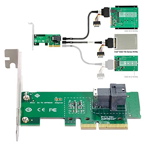 [Australia - AusPower] - NFHK PCI-E 3.0 4.0 to SFF-8643 Card Adapter and U.2 U2 SFF-8639 NVME PCIe SSD Cable for Mainboard SSD SFF-8643 Card Adapter & SSD Cable 