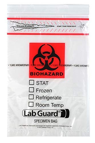 [Australia - AusPower] - Comfort Axis Biohazard Specimen Transport Bags, 6 by 9 Inches, Pack of 100 