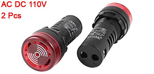[Australia - AusPower] - uxcell a14030300ux0160 Panel Mount ACDC 110V Red LED Buzzer Alarm Signal Indicator Light 2Pcs 
