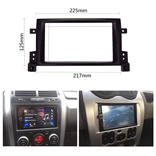 [Australia - AusPower] - YuYue Radio Stereo Panel for Suzuki Grand Vitara 2005 2006 2007 2008-2017 2 Din Car Radio Frame Fascia Panel DVD Stereo CD Panel Dash Mount Refit Installation Trim Kit Frame (Black) Black 