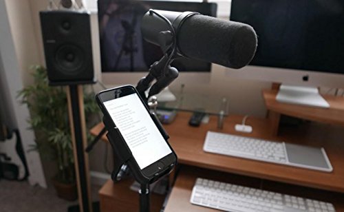 [Australia - AusPower] - AccessoryBasics Music Boom Mic Microphone Stand Smartphone Mount w/360° Swivel Adjust Holder for all smartphones up to 3.75 inches wide (Zoom Video Compatible) 