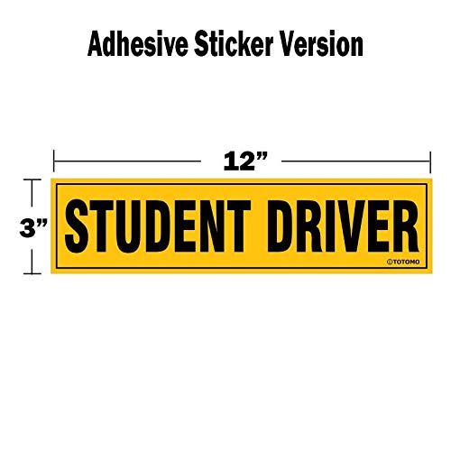 [Australia - AusPower] - TOTOMO Student Driver Sticker for Car- Large 12x3 Adhesive Reflective Vehicle Safety Sign Window Cling for New Rookie Learner Drivers Removable Bumper Sticker Please Be Patient (2 Pack) 1 Adhesive Sticker 