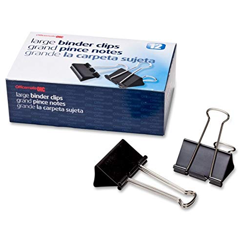 [Australia - AusPower] - OIC® Binder Clips, Large, 2", Black, Box of 12 