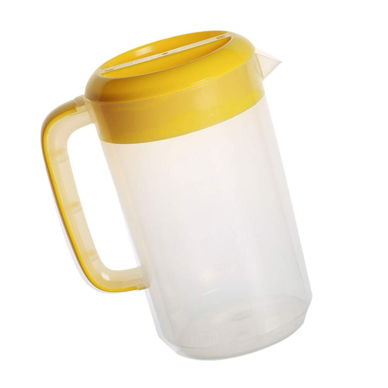 [Australia - AusPower] - Hemoton Large Plastic Pitcher with Lid 2500ml Mix Drinks Water Jug for Hot and Cold Lemonade Juice Beverage Jar Ice Tea Kettle Yellow 