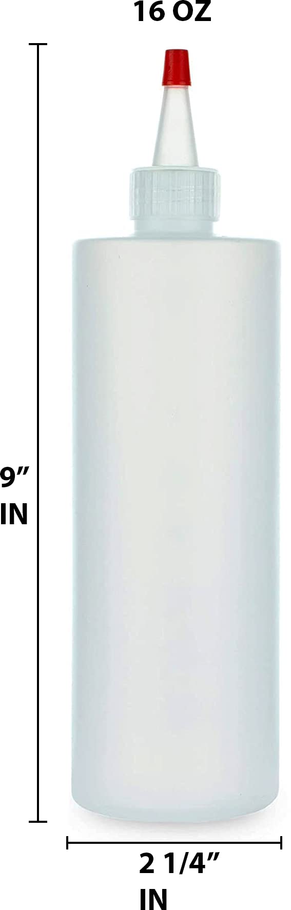 [Australia - AusPower] - BRIGHTFROM Empty Squeeze Bottles 16 OZ, 2 PACK Squirt Containers with Red Top, BPA Free for Condiments, Syrup, Ketchup, Sauces, Dressing, Oil, Honey | Arts and Crafts - Leak Proof - Kitchen 