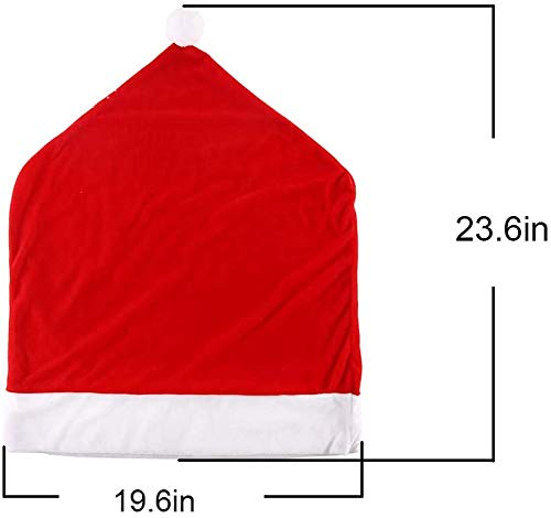 [Australia - AusPower] - CCINEE 6PCS Christmas Chair Covers,Santa Claus Hat Slipcover Xmas Chair Back Cover for Christmas Dinning Room Decoration 