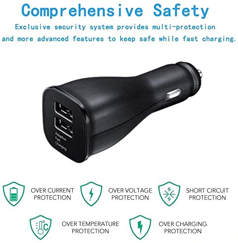 [Australia - AusPower] - Samsung Adaptive Fast Charging Dual-Port Car Charger, LaoFas USB Rapid Car Charger with Type C Cable 5ft Compatible Samsung Galaxy S10+/S10e/S10/S9/S9 Plus/S8/S8 Plus/S8 Active/Note10 and More 