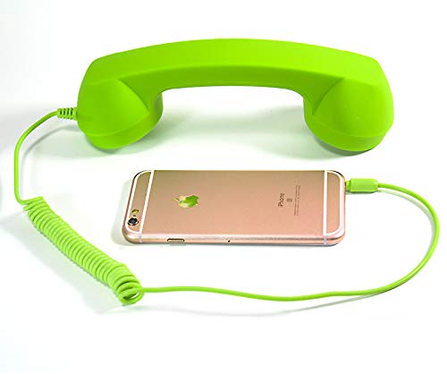 [Australia - AusPower] - YTYKINOY Vintage Retro 3.5mm Telephone Handset Cell Phone Receiver Mic Microphone Speaker for iPhone iPad Mobile Phones Cellphone Smartphone (Green) Green 