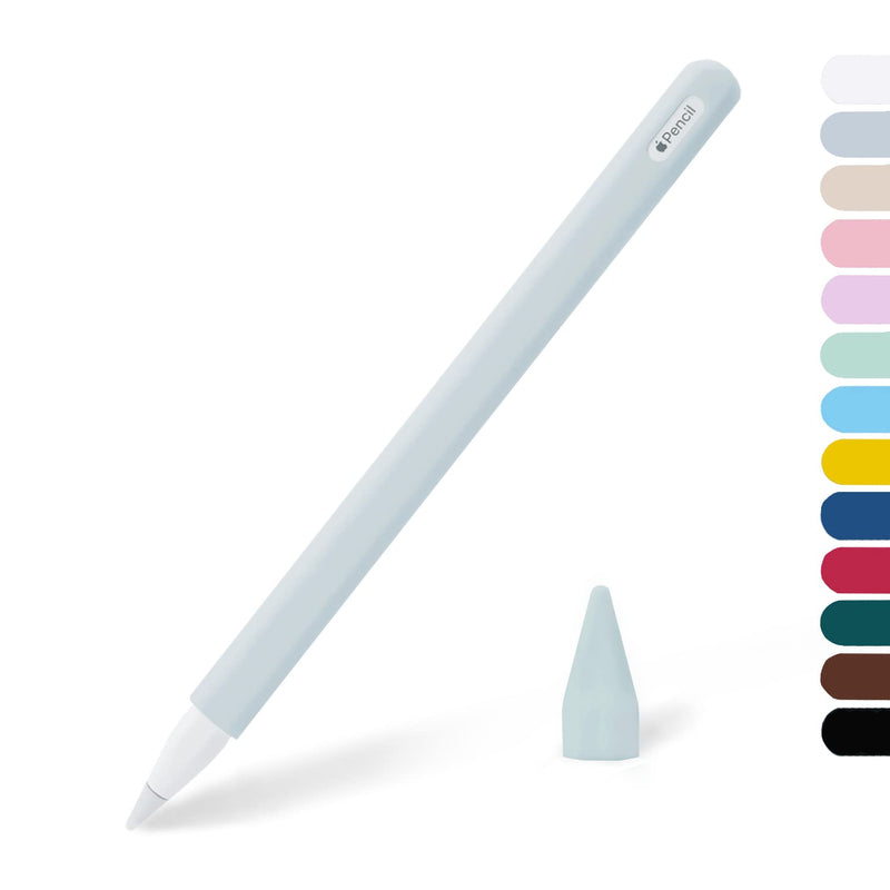 [Australia - AusPower] - KELIFANG Silicone Case Sleeve Cover Compatible with Apple Pencil 2nd Generation, Protective Skin Holder Grip and Tip Cap Accessories for iPad Pro 11/12.9 inch, Misty Grey Mistygrey 
