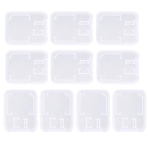 [Australia - AusPower] - AKOAK 10pc Collection Clear Plastic Memory Card Case Holder for SD SDHC and Micro SD Memory Card 