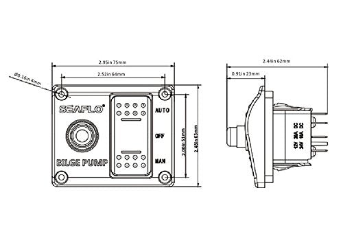 [Australia - AusPower] - SEAFLO 3-Way Bilge Pump Switch Panel (Automatic-Off-Manual) 12v 24v w/Built-in 15A Circuit Breaker 