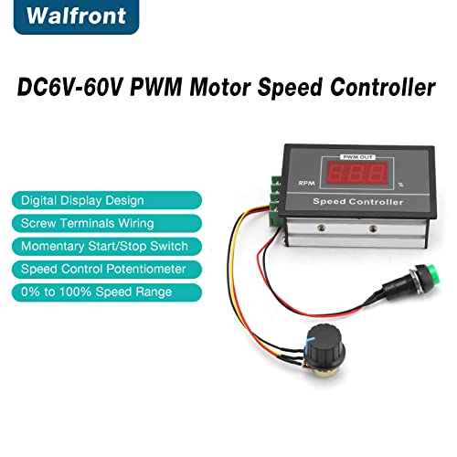 [Australia - AusPower] - DC 6-60V 12V 24V 36V 48V 30A PWM DC Motor Speed Controller (PWM) Speed Adjustable Stepless Governor Regulator, Motor Speed Controller with Start Stop Switch 