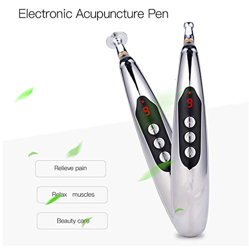 [Australia - AusPower] - Acupuncture Pen USB Rechargeable, Accupressure Pen Pain Relief Tools Powerful Meridian Energy Pen Massage Pen with 2 Massage Gel Usb Powered 