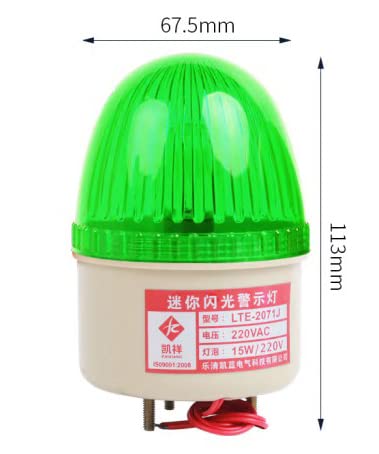 [Australia - AusPower] - Othmro 1Pcs LTE-2071J 24V Warning Light, Industrial Signal Tower Lamp, Column LED Alarm Round Tower Light, Indicator Continuous Light, Plastic Electronic Part Flashing for Workstation with Sound Green LTE-2071J;24V 