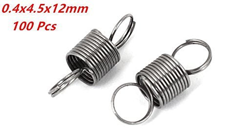 [Australia - AusPower] - 0.4mmx4.5x12mm Metal Dual Hook Small Tension Spring 100 pcs 