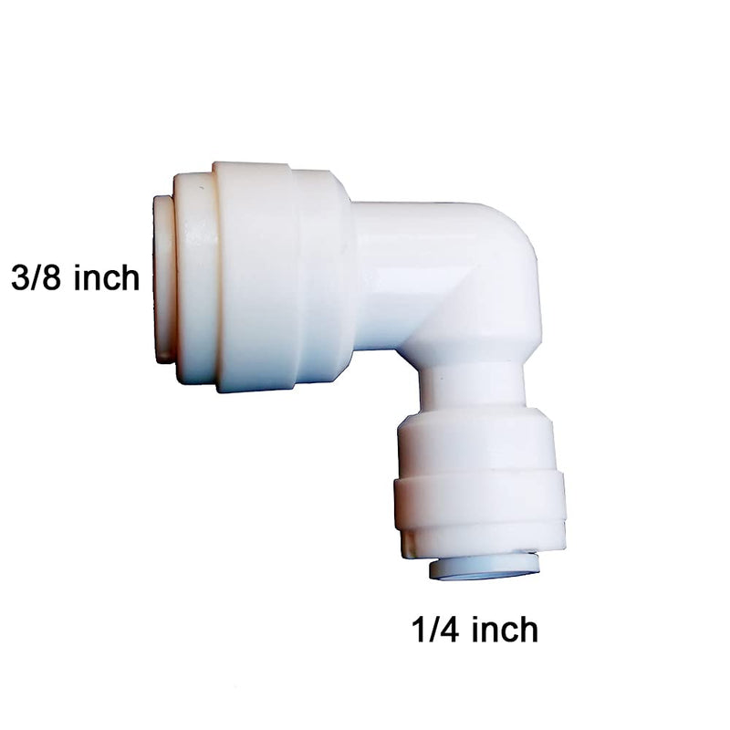 [Australia - AusPower] - Malida 1/4 Inch OD 3/8 Inch OD Elbow Push Fit Tube Union Connect Filtered water fittings (5-pack) 