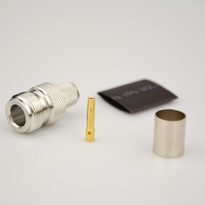 [Australia - AusPower] - Pack of 5 N Female Jack Crimp Connector for LMR400 Belden 9913 RG8 Cable 50 Ohm Low Loss RF Coaxial Cable (N Female Crimp lmr400) 