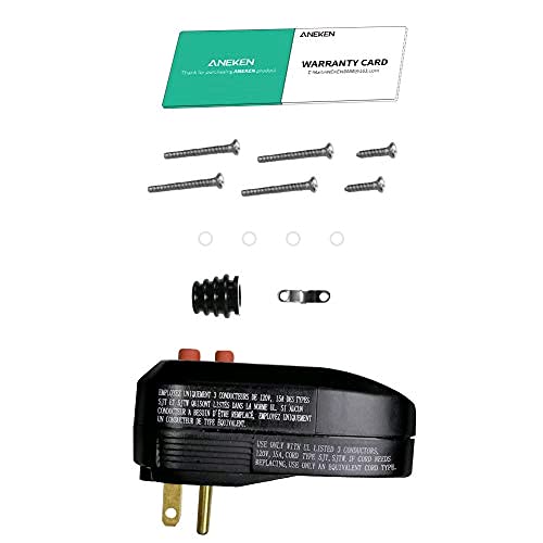 [Australia - AusPower] - GFCI Replacement Plug Assembly 3-Prongs 15Amp 3-wires with Ground Fault Circuit Interrupter Safety RCD Protection for Pool Pump, Power Pressure Washer, Air Conditioner, Hair Dryer and So On (Black) 