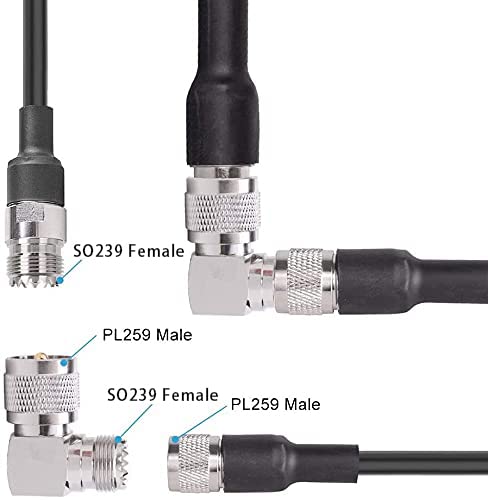 [Australia - AusPower] - MOOKEERF PL259 Male to UHF Female Right Angle Adapter, 2-Pack UHF Male to SO239 Female L Shape 90 Degree RF Coax Connector CB Radio Connectors 
