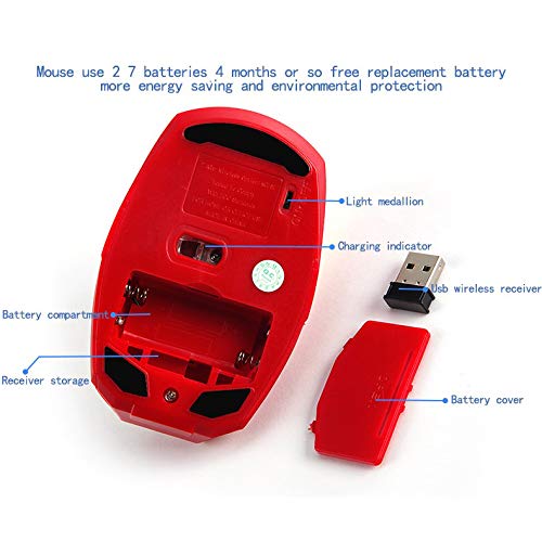 [Australia - AusPower] - ECOiNVA Wireless Iron Man Mouse 2.4G Optical Computer Mouse for Desktop Laptop PC Mac (Gold) Gold 
