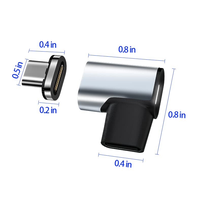 [Australia - AusPower] - USB C Magnetic Adapter 24Pins Type C Connector Straight + Right Angle 4K@60HZ PD 100W Fast Charging 10Gb/s Data Transfer Compatible with iPad MacBook Pro Air Switch usb c magnetic adapter straight + right angle 