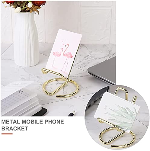 [Australia - AusPower] - SIRMEDAL Cell Phone Stand, Business Card Holder, Mobile Phone Holder – Metal Wire Cellphone Cradle Dock, Compatible with iPhone/Android Phones/iPad Mini/Kindle (Gold) Gold 