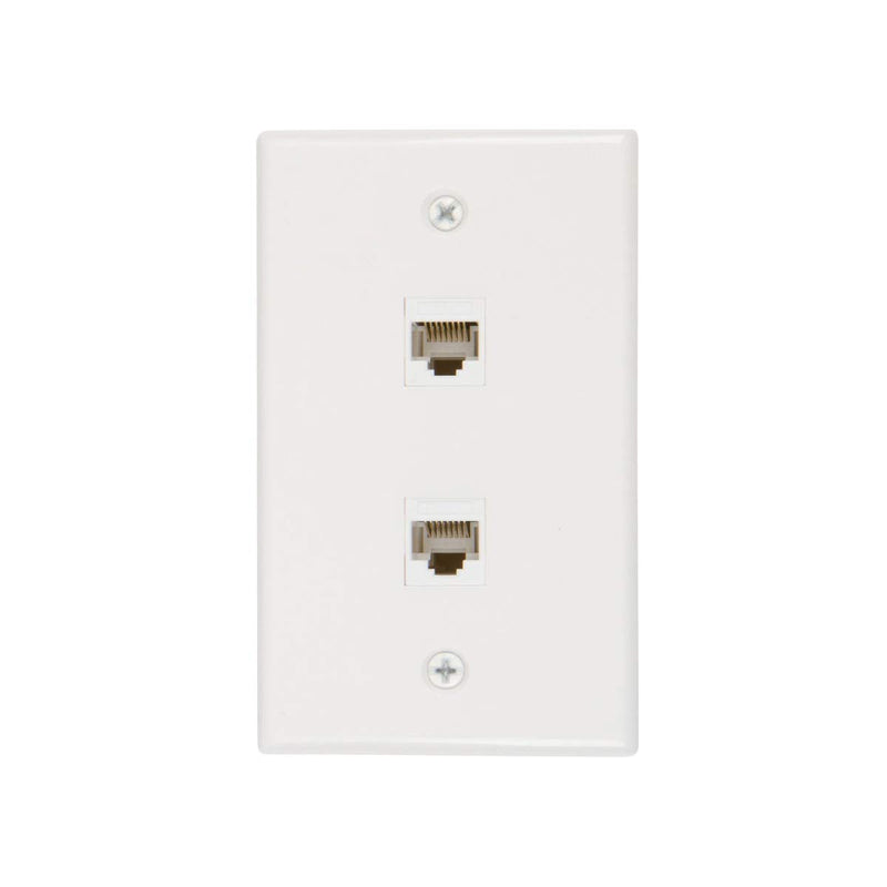 [Australia - AusPower] - Buyer's Point 2 Port Cat6 Ethernet Wall Plate, Female-Female White (2, 2 Port) 