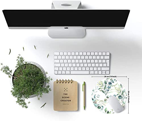 [Australia - AusPower] - Armanza Mouse Pad, Cute Mousepad with Design, Round Grass Leaves Mouse Mat, Small Non-Slip Rubber Gaming Mouse Pads, Office Home Personalized Mouse Pad 13 Green Grass 