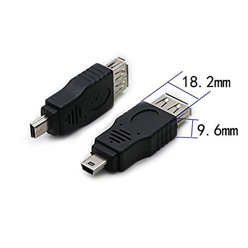 [Australia - AusPower] - 2 Pack USB 2.0 Mini USB Male to Type A Female OTG Adapter Connector Converter Coupler 
