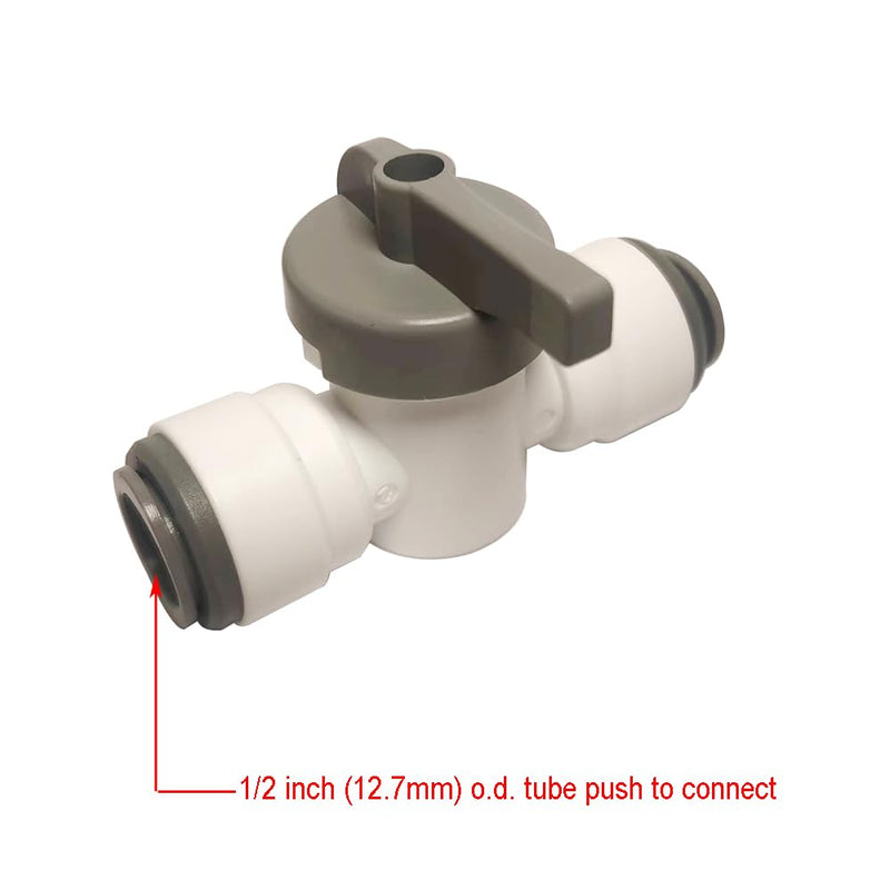 [Australia - AusPower] - Malida 1/2" O.D. Tube Straight Shut Off Valve, Push in to Connect RO Water Filter Tube Fitting, Quick Connector,5pcs. 