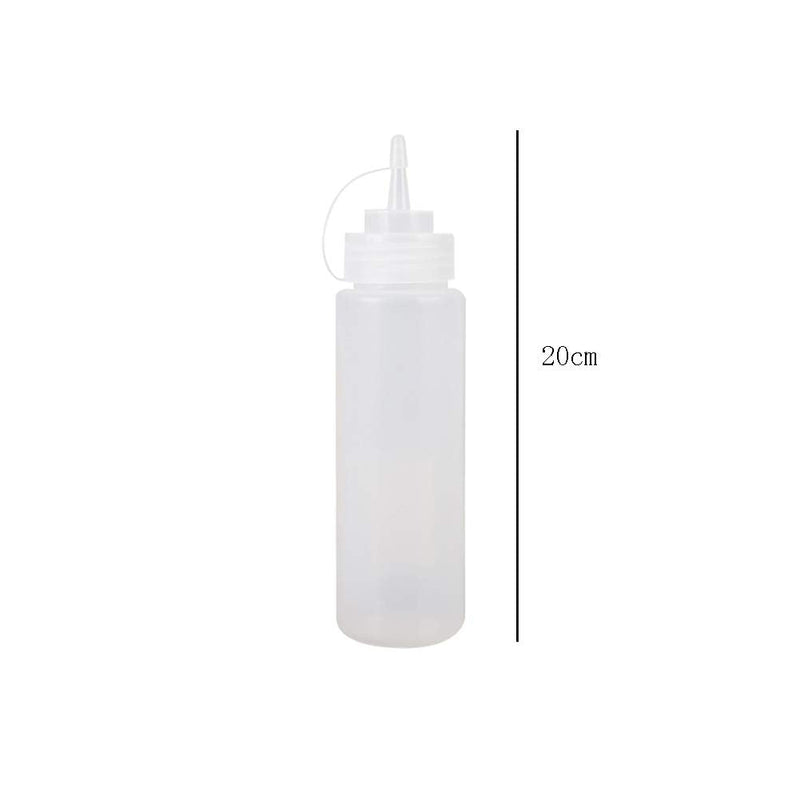 [Australia - AusPower] - 1 Piece Plastic Squeeze Bottle Plastic Squeeze Condiment Bottle Ketchup BBQ Sauce Dispensing Bottle with Twist On Cap Lids for Sauce Ketchup Craft Paint(12 Oz, White) 