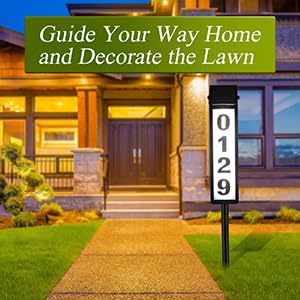 [Australia - AusPower] - Solar Lighted House Address Numbers Sign, Megfiehun Solar Powered House Numbers Light, LED Illuminated Outdoor Address Plaque for Home Yard Garden House 
