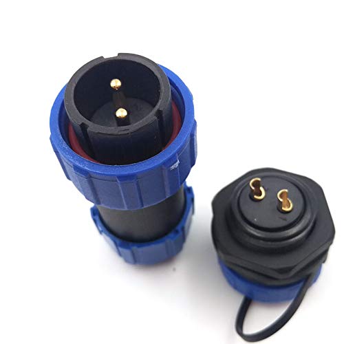 [Australia - AusPower] - SZJELEN SP21 2Pin-12Pin Panel Mount Waterproof Aviation Connector Plug and Socket IP67,LED Electrical Power Cable Wire Connector (2Pin) 