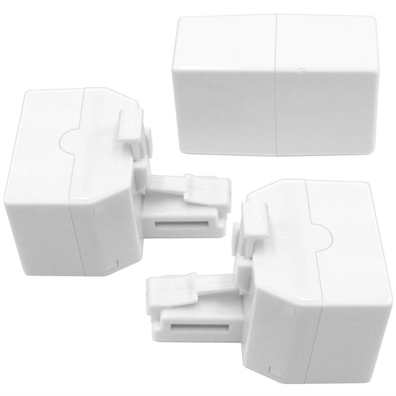 [Australia - AusPower] - NECABLES (2+1Pack) 2pcs Double Phone Jack Splitter RJ11 6P4C 1 Male to 2 Females and 1pc Phone Line Coupler for Landline and Fax White 2 Way 