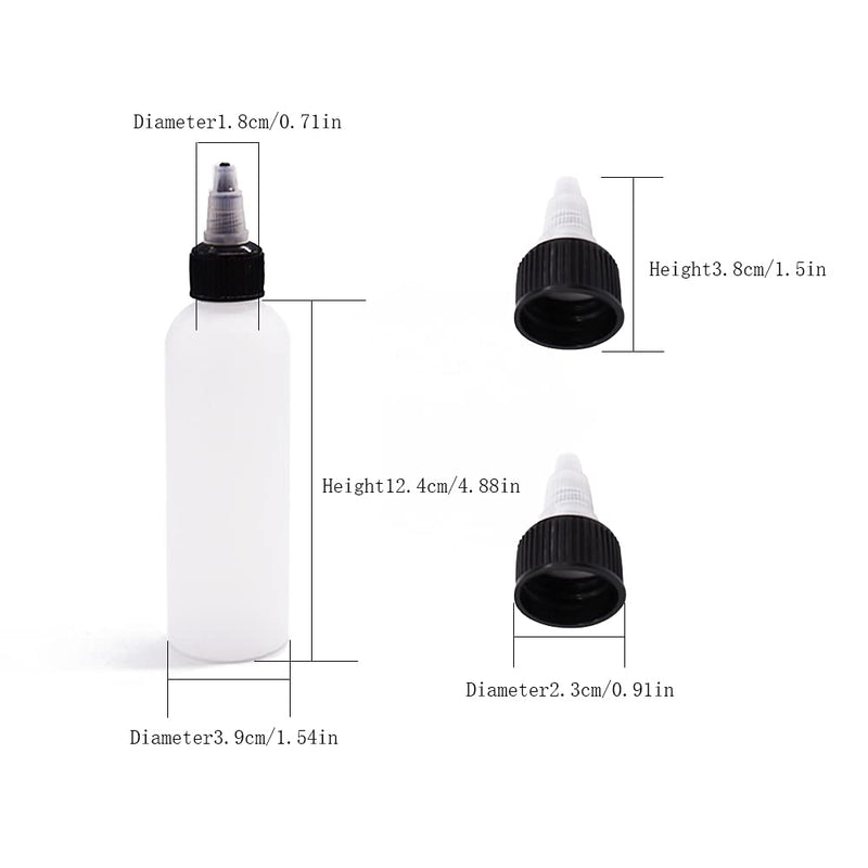 [Australia - AusPower] - 20 Pack 4oz Boston Squeeze Bottles,Clear Dispensing Bottles with Twist Top Cap,Plastic Squeeze Bottles for Crafts,Kitchen,Household 