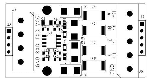 [Australia - AusPower] - NOYITO RS422 to TTL UART MCU Serial Port Signal Mutual Conversion Module with Over-Voltage Over-Current Protection (5V) 5V 