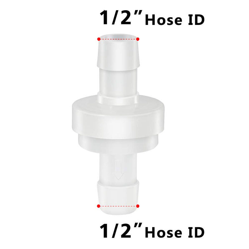 [Australia - AusPower] - Quickun Inline Check Valve, 1/2" Hose ID One Way Return Inline Check Valve High Temperature and Corrosion Resistance Fish Tank Pump Medical Automotive (Pack of 2) 0.5 Inch 