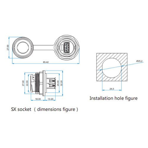 [Australia - AusPower] - CNLINKO USB 3.0 Type A Connector, Male Plug with 40 inches Cable, Outdoor Waterproof IP67, Data + Power, Industrial Standard USB 3.0 Type A 