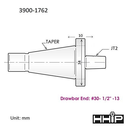 [Australia - AusPower] - HHIP 3900-1762 NMTB 30 Taper To Jacobs JT2 Arbor JT2 Jacob Taper Taper 30 