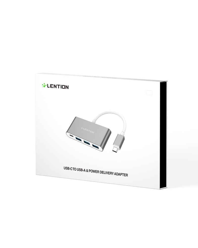 [Australia - AusPower] - LENTION 4-in-1 USB-C Hub with 3 USB 3.0 and Type C Power Delivery Compatible 2022-2016 MacBook Pro 13/15/16, New Mac Air/Surface, ChromeBook, More, Multiport Charging Adapter (CB-C13se, Rose Gold) 