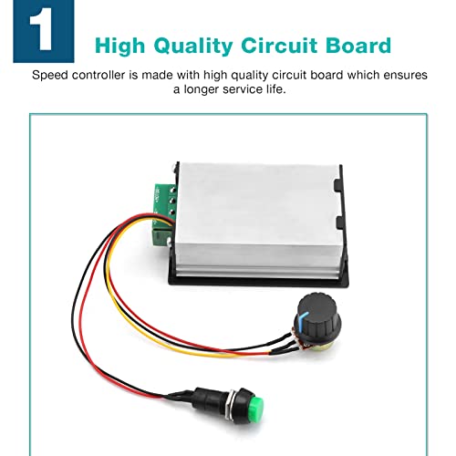 [Australia - AusPower] - DC 6-60V 12V 24V 36V 48V 30A PWM DC Motor Speed Controller (PWM) Speed Adjustable Stepless Governor Regulator, Motor Speed Controller with Start Stop Switch 