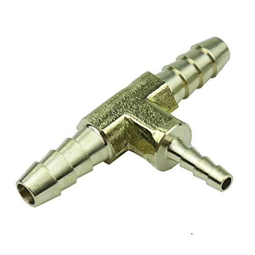 [Australia - AusPower] - HongBoW Hardware 3 pcs Brass Barb Reducing Tee, 1/4" x 1/4" x 1/8" Hose Barbed T Reducer Fitting For Water/Fuel/Air 1/4" Barb x 1/4" Barb x 1/8" Barb 