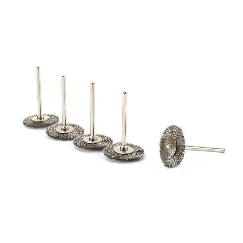 [Australia - AusPower] - JIUNENG 50Pcs 25mm Stainless Steel Wire Wheel Brush Sets T-Type with 1/8 Inch Shank Polishing Wheels Rotary Tool for Cleaning,Deburring and Surface-Finishing 50Pcs T-Type 